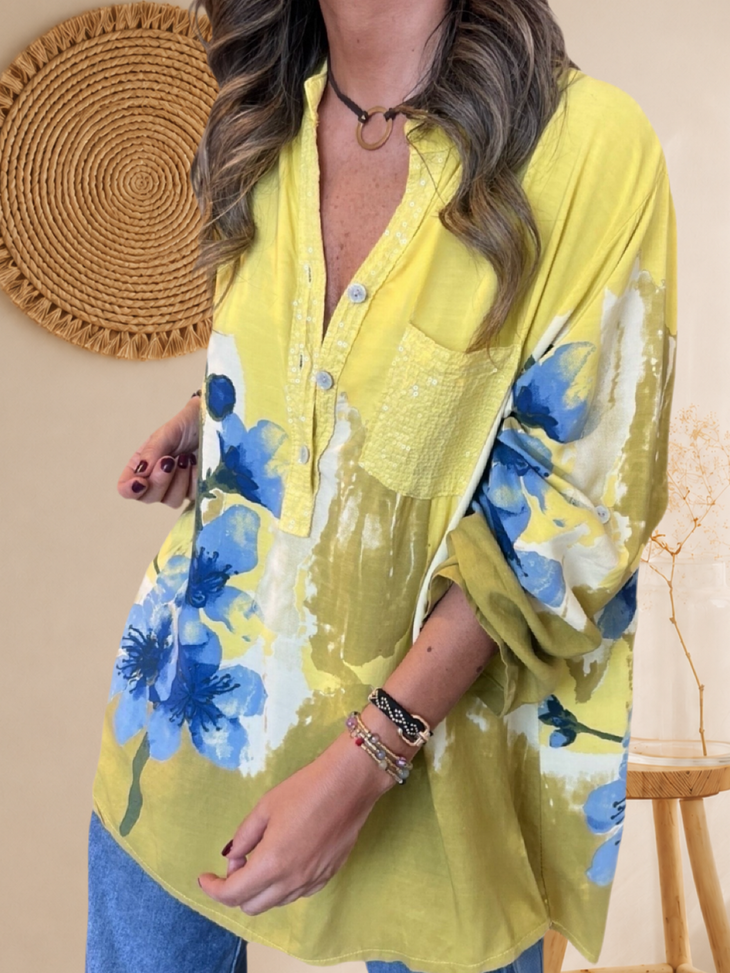 Blusa diseño amarillo (Italiana 🇮🇹)